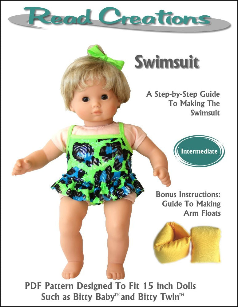 Read Creations Bitty Baby/Twin Swimsuit 15" Baby Doll Clothes Pixie Faire