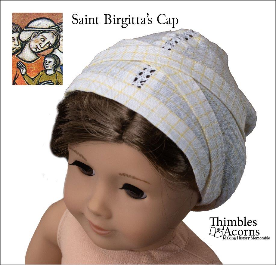 Thimbles and Acorns 18 Inch Historical Saint Birgitta's Cap Doll Clothes Pattern For 18" Dolls Pixie Faire