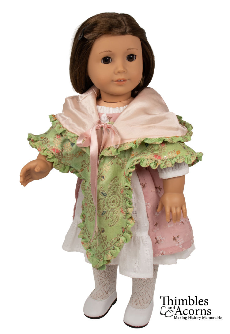 Thimbles and Acorns 18 Inch Historical Fan-Fold Hooded Mantle 18" Doll Clothes Pattern Pixie Faire