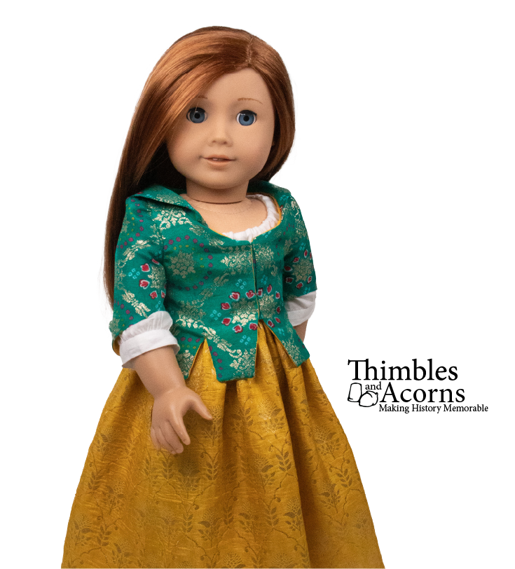 Thimbles and Acorns 18 Inch Historical 1770 18th Century Hoodie 18" Doll Clothes Pattern Pixie Faire