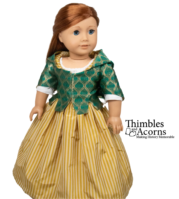 Thimbles and Acorns 18 Inch Historical 1770 18th Century Hoodie 18" Doll Clothes Pattern Pixie Faire