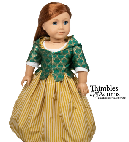 Thimbles and Acorns 18 Inch Historical 1770 18th Century Hoodie 18" Doll Clothes Pattern Pixie Faire