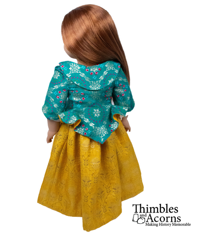 Thimbles and Acorns 18 Inch Historical 1770 18th Century Hoodie 18" Doll Clothes Pattern Pixie Faire