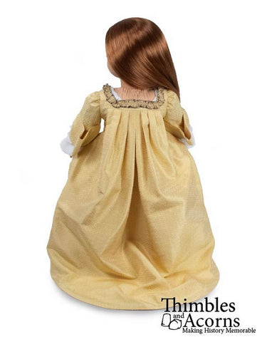 Thimbles and Acorns 18 Inch Historical Sacque Back Gown and Pet en l'ier 18" Doll Clothes Pattern Pixie Faire