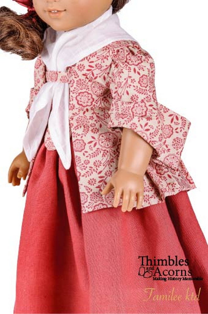 Thimbles and Acorns 18 Inch Historical Sacque Back Gown and Pet en l'ier 18" Doll Clothes Pattern Pixie Faire