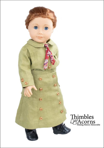 Thimbles and Acorns 18 Inch Historical Sporty Shirtwaist 18" Doll Clothes Pattern Pixie Faire