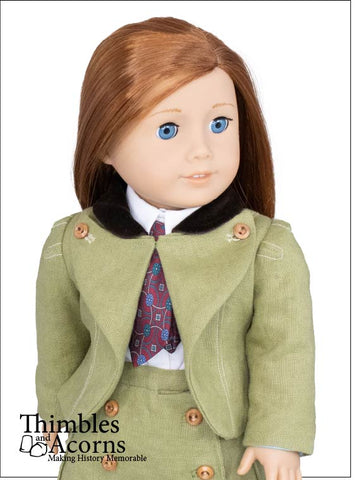 Thimbles and Acorns 18 Inch Historical Edwardian Bicycle Jacket 18" Doll Clothes Pattern Pixie Faire