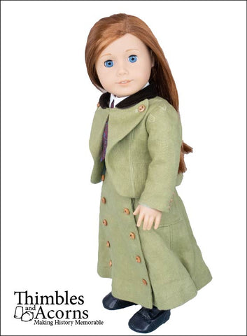 Thimbles and Acorns 18 Inch Historical Edwardian Bicycle Jacket 18" Doll Clothes Pattern Pixie Faire