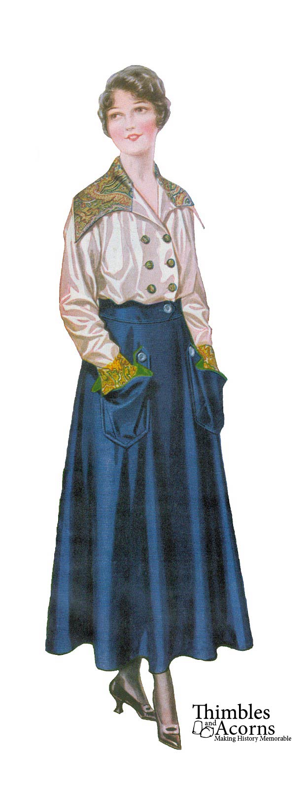 Thimbles and Acorns 18 Inch Historical Edwardian A-Line Skirt 18" Doll Clothes Pattern Pixie Faire
