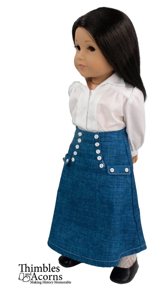Thimbles and Acorns 18 Inch Historical Laura Skirt 18" Doll Clothes Pattern Pixie Faire