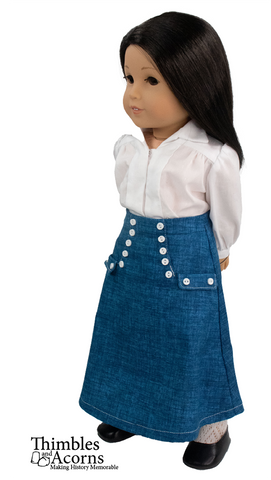 Thimbles and Acorns 18 Inch Historical Laura Skirt 18" Doll Clothes Pattern Pixie Faire