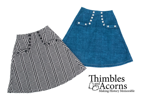 Thimbles and Acorns 18 Inch Historical Laura Skirt 18" Doll Clothes Pattern Pixie Faire