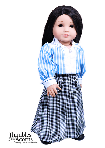 Thimbles and Acorns 18 Inch Historical Laura Shirtwaist 18" Doll Clothes Pattern Pixie Faire