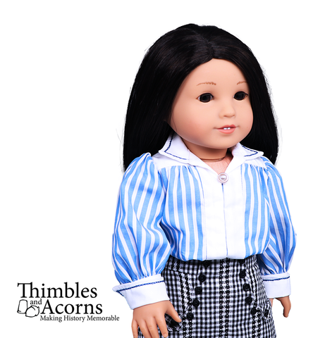Thimbles and Acorns 18 Inch Historical Laura Shirtwaist 18" Doll Clothes Pattern Pixie Faire
