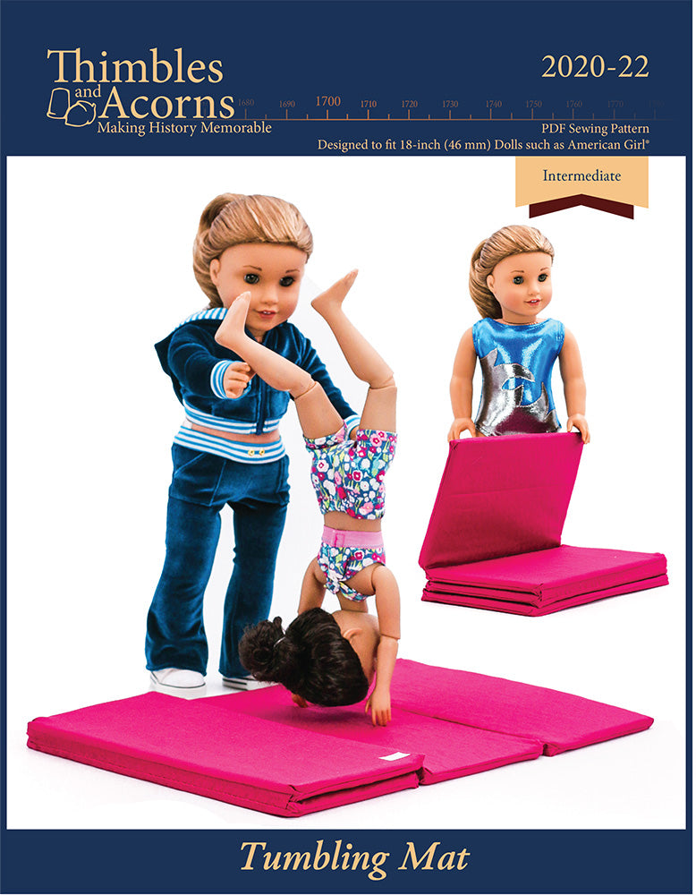 Thimbles and Acorns 18 Inch Modern Tumbling Mat Pattern For 18" Dolls Pixie Faire