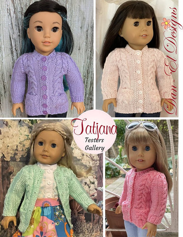 Dan-El Designs Knitting Tatjana 18" Doll Clothes Knitting Pattern Pixie Faire