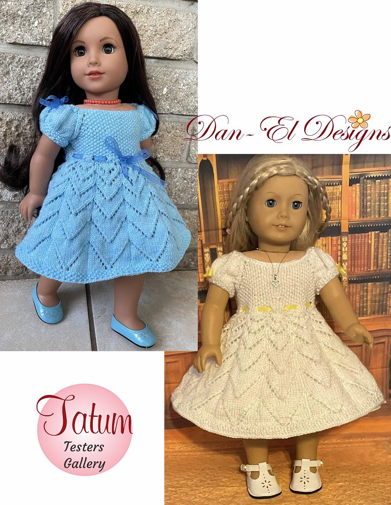 Dan-El Designs Knitting Tatum 18" Doll Clothes Knitting Pattern Pixie Faire