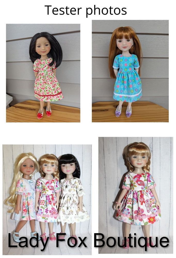 Lady Fox Boutique Ruby Red Fashion Friends Chamomile Dress 14.5-15 inch Doll Clothes Pattern Pixie Faire