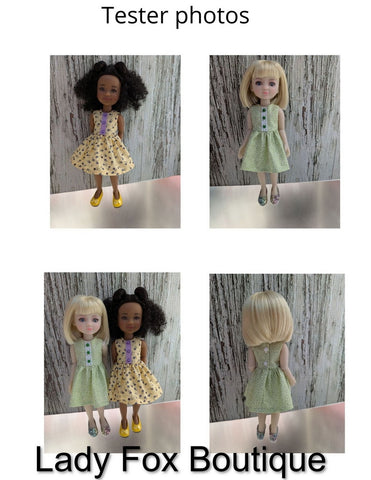 Lady Fox Boutique Siblies Tiny Charmer Dress Doll Clothes Pattern For 12 Inch Siblies Dolls Pixie Faire