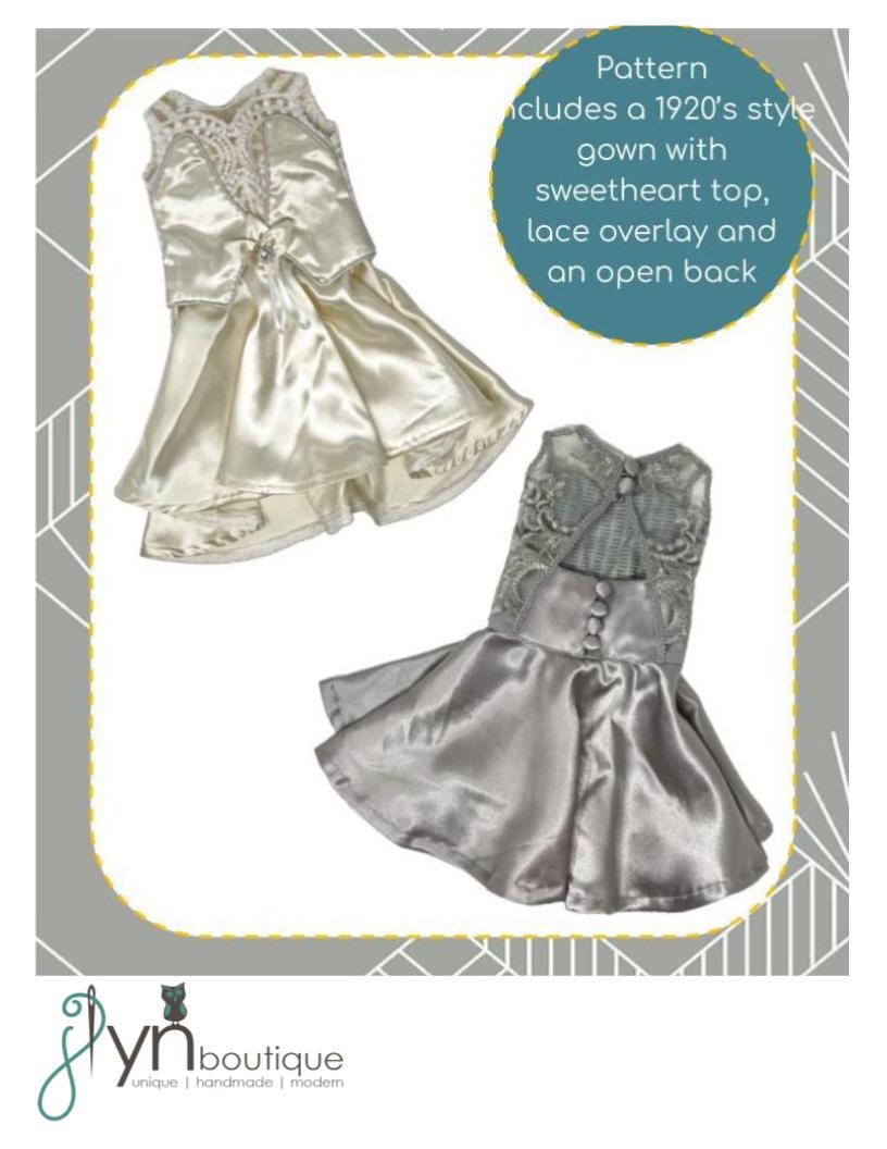 My Sunshine Dolls 18 Inch Historical The Lotus Dress for 18" Doll Clothes Pattern Pixie Faire