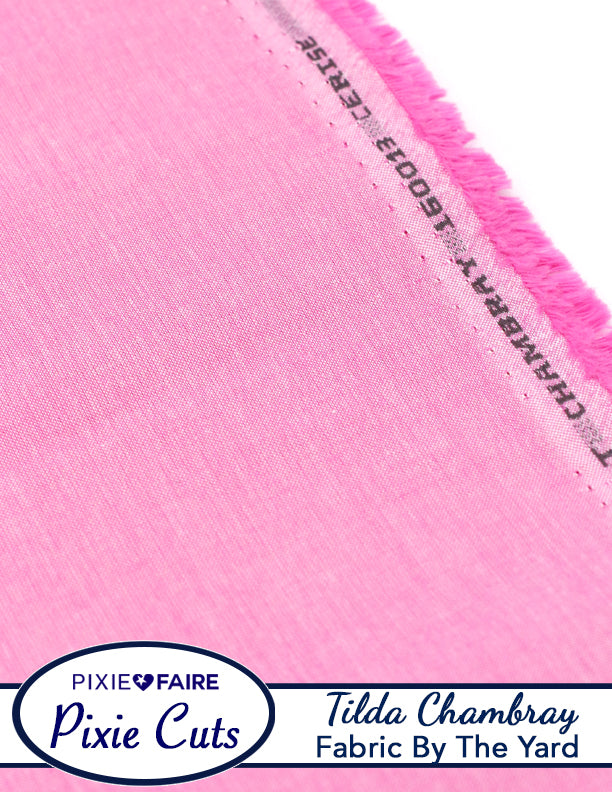 Pixie Faire Pixie Cuts Pixie Cuts Fabric By The Yard - Tilda Chambray Cerise 1/2 Yard Pixie Faire