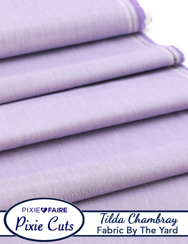 Pixie Faire Pixie Cuts Pixie Cuts Fabric By The Yard - Tilda Chambray Lavender 1/2 Yard Pixie Faire