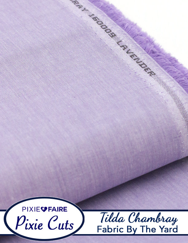 Pixie Faire Pixie Cuts Pixie Cuts Fabric By The Yard - Tilda Chambray Lavender 1/2 Yard Pixie Faire
