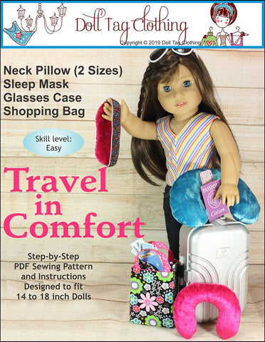 Doll Tag Clothing 18 Inch Modern Travel in Comfort 18" Doll Accessories Pattern Pixie Faire