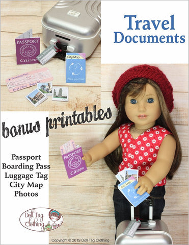 Doll Tag Clothing 18 Inch Modern Travel in Comfort 18" Doll Accessories Pattern Pixie Faire
