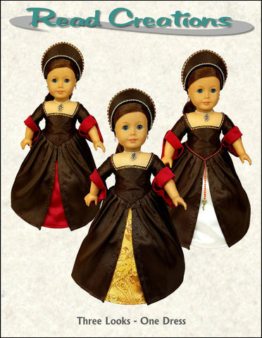 Read Creations 18 Inch Historical 3 Looks-In-One Tudor Ensemble 18" Doll Clothes Pattern Pixie Faire