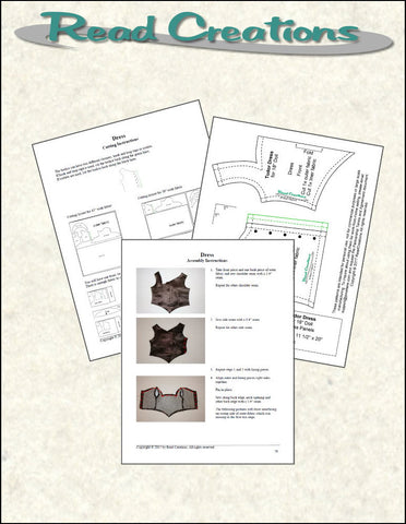 Read Creations 18 Inch Historical 3 Looks-In-One Tudor Ensemble 18" Doll Clothes Pattern Pixie Faire