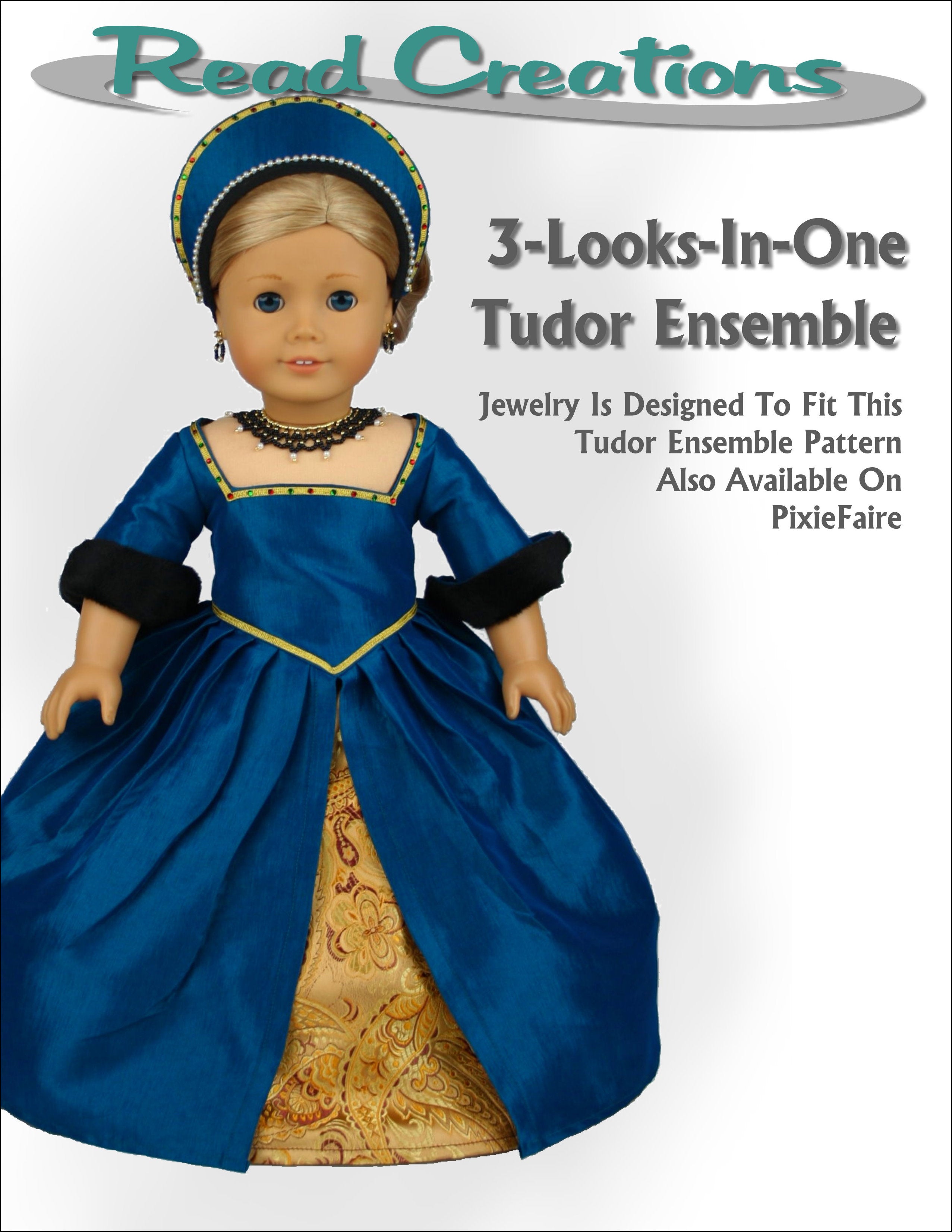 Read Creations Tutorials & Crafts Tudor Jewelry 18" Doll Jewelry Pattern Pixie Faire