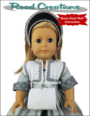 Read Creations 18 Inch Historical Reversible Tudor Partlet 18" Doll Clothes Pattern Pixie Faire