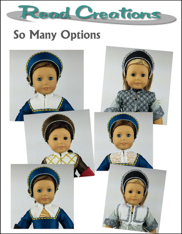 Read Creations 18 Inch Historical Reversible Tudor Partlet 18" Doll Clothes Pattern Pixie Faire
