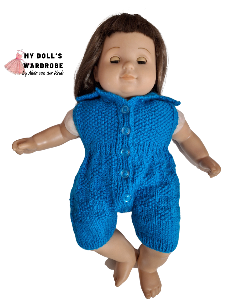 My Doll's Wardrobe Knitting Summer Romper 15-16" Baby Doll Clothes Knitting Pattern Pixie Faire