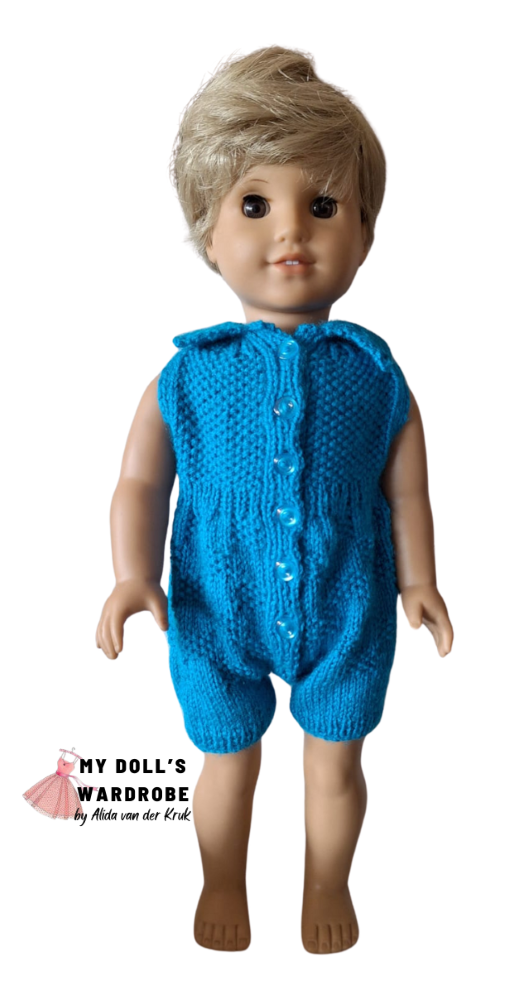 My Doll's Wardrobe Knitting Summer Romper 15-16" Baby Doll Clothes Knitting Pattern Pixie Faire