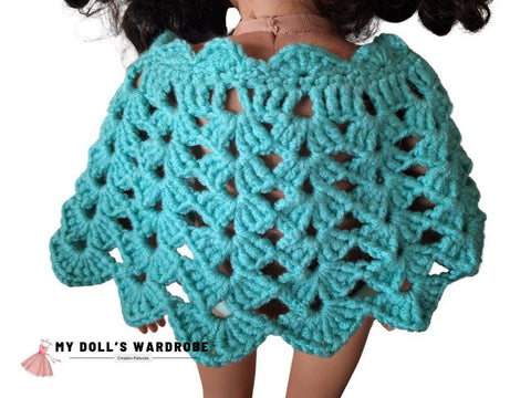 My Doll's Wardrobe Crochet Crochet Beanie & Poncho 18" Doll Clothes Crochet Pattern Pixie Faire