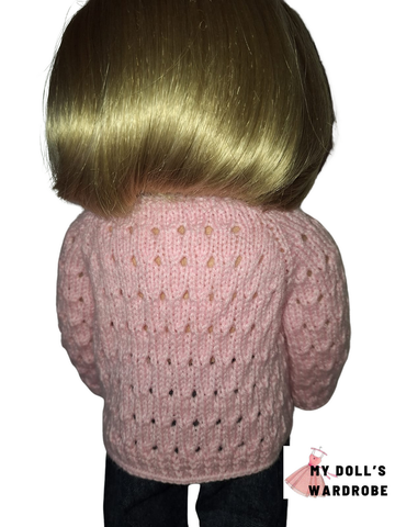 My Doll's Wardrobe Knitting Summer Day Cardigan 18" Doll Clothes Knitting Pattern Pixie Faire