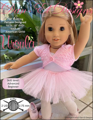 Dan-El Designs Knitting Ursula Bolero 18" Doll Knitting Pattern Pixie Faire