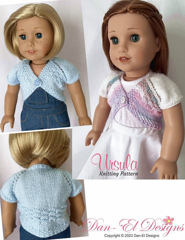 Dan-El Designs Knitting Ursula Bolero 18" Doll Knitting Pattern Pixie Faire