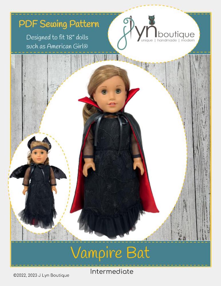 J Lyn Boutique Vampire Bat 18 Doll Clothes Pattern