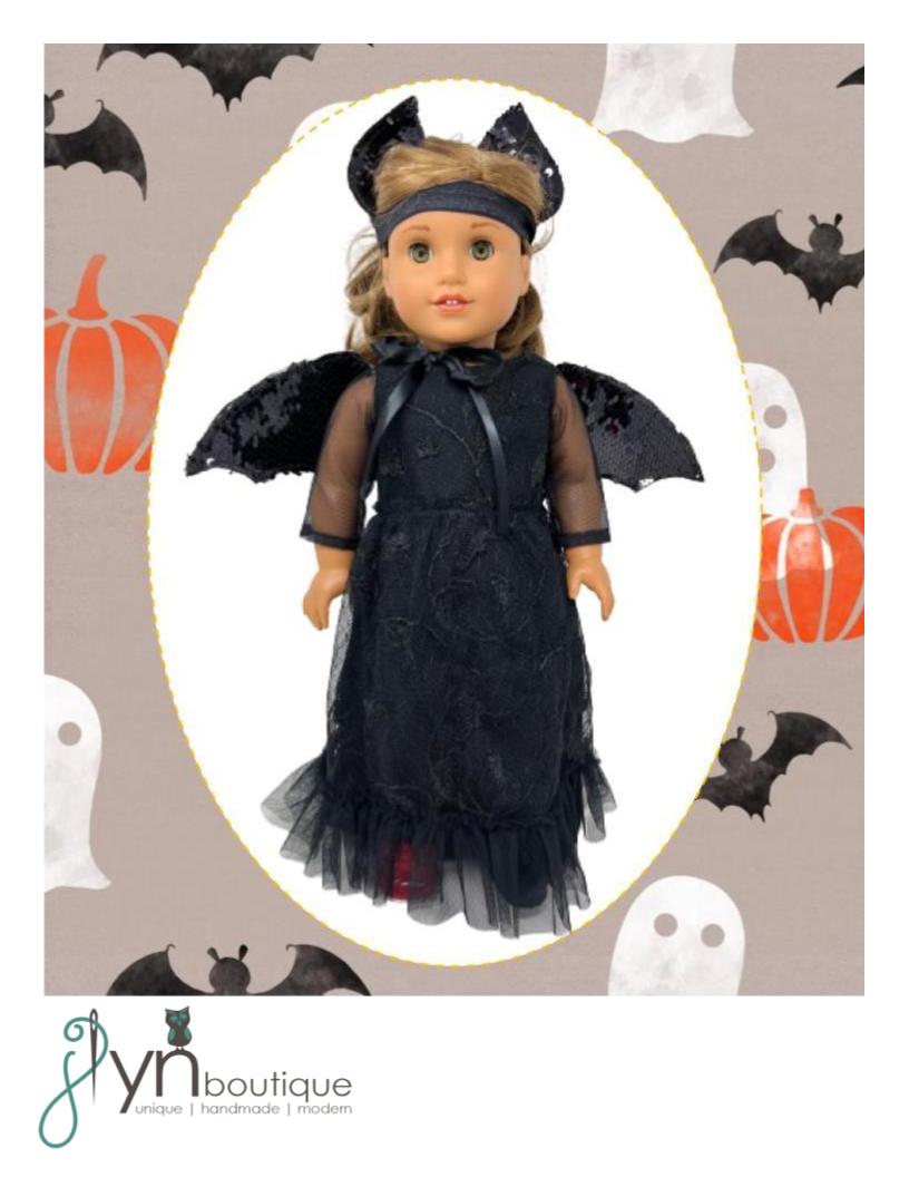My Sunshine Dolls 18 Inch Modern Vampire Bat 18" Doll Clothes Pattern Pixie Faire