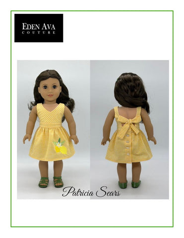 Eden Ava 18 Inch Modern Positano Limoncello Dress 18" Doll Clothes Pattern Pixie Faire