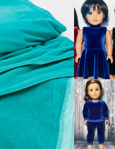 Pixie Faire Pixie Cuts Pixie Packs - Stretch Velvet Aqua 1/2 Yard Pixie Faire