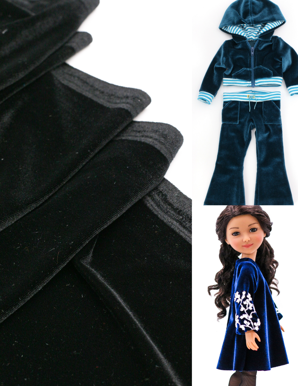 Pixie Faire Pixie Cuts Pixie Packs - Stretch Velvet Black 1/2 Yard Pixie Faire