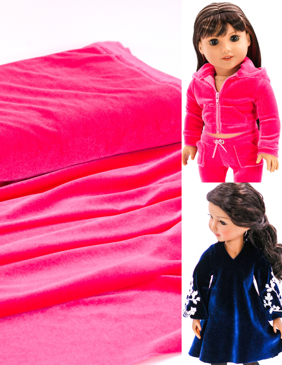 Pixie Faire Pixie Cuts Pixie Packs- Stretch Velvet Hot Pink 1/2 Yard Pixie Faire