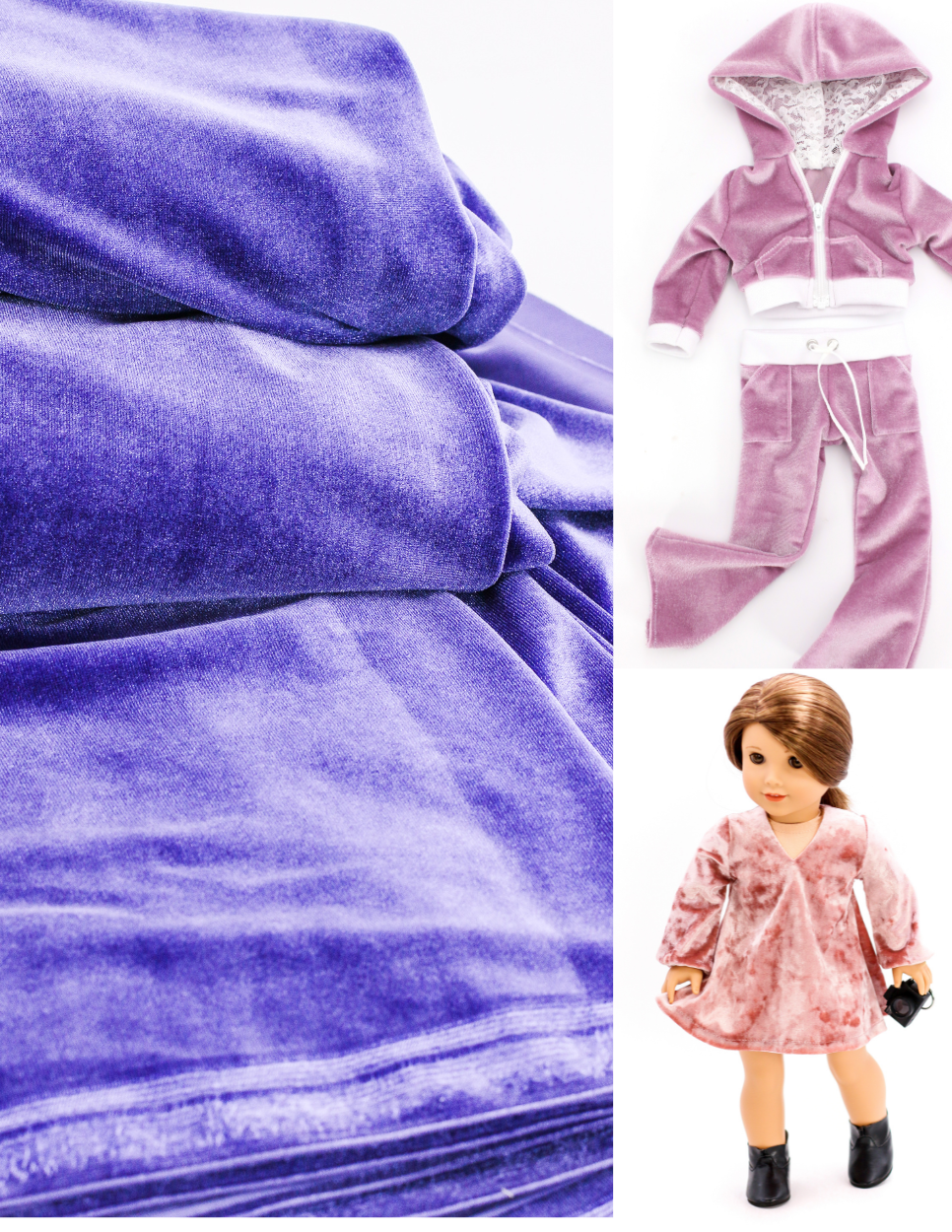 Pixie Faire Pixie Cuts Pixie Packs - Stretch Velvet Purple 1/2 Yard Pixie Faire