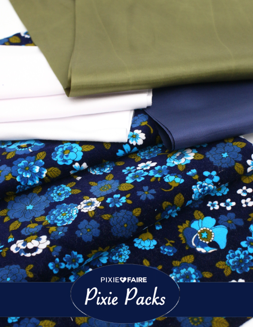 Pixie Faire Pixie Packs Limited Edition Blue Floral Velveteen Bundle Pixie Pack Pixie Faire