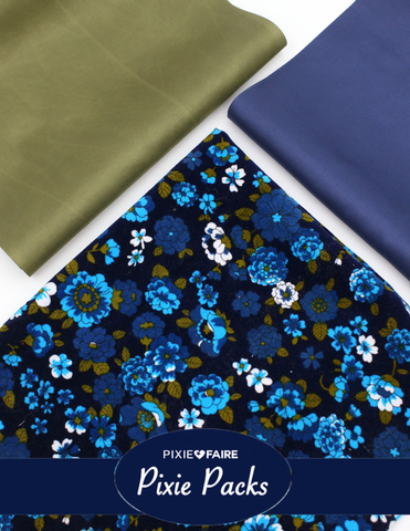 Pixie Faire Pixie Packs Limited Edition Blue Floral Velveteen Bundle Pixie Pack Pixie Faire