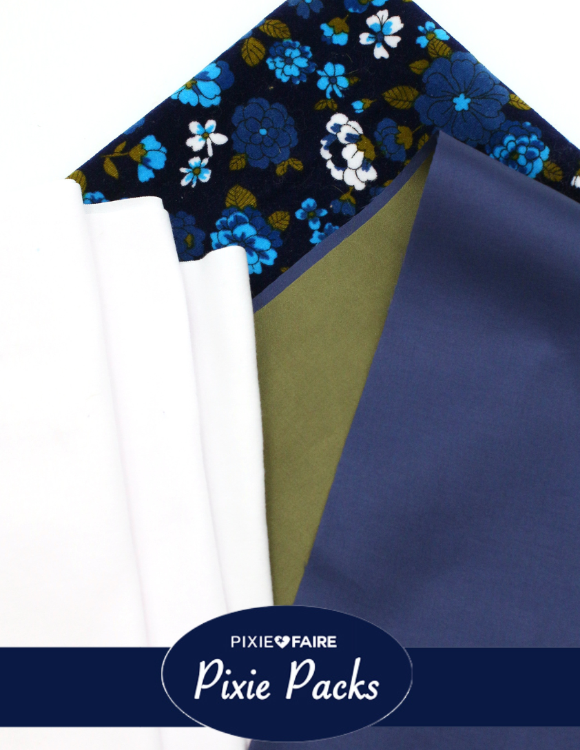 Pixie Faire Pixie Packs Limited Edition Blue Floral Velveteen Bundle Pixie Pack Pixie Faire